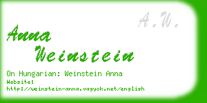 anna weinstein business card